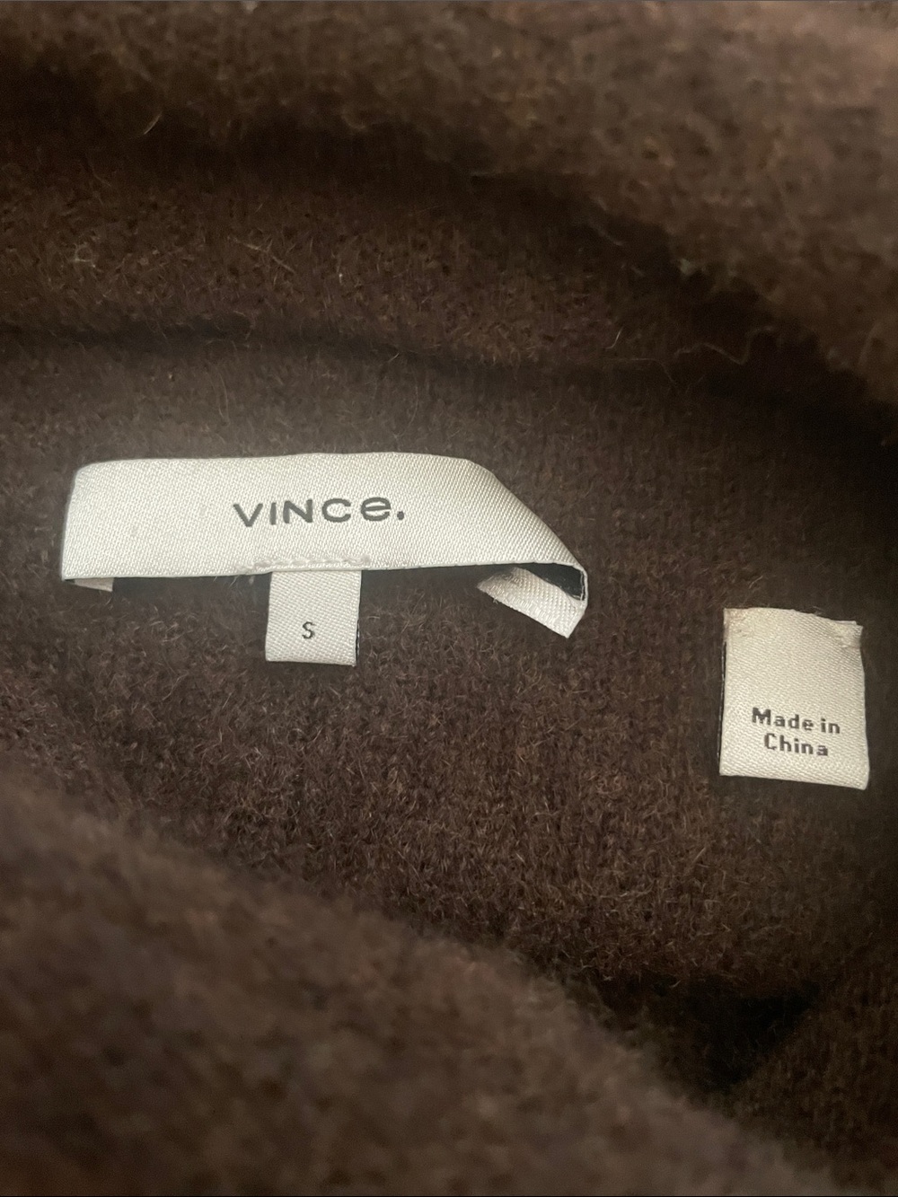 Vince Cashmere Funnel Neck Sweater Chocolate Brown Size S Fall 2020 Oversized - Picture 11 of 12